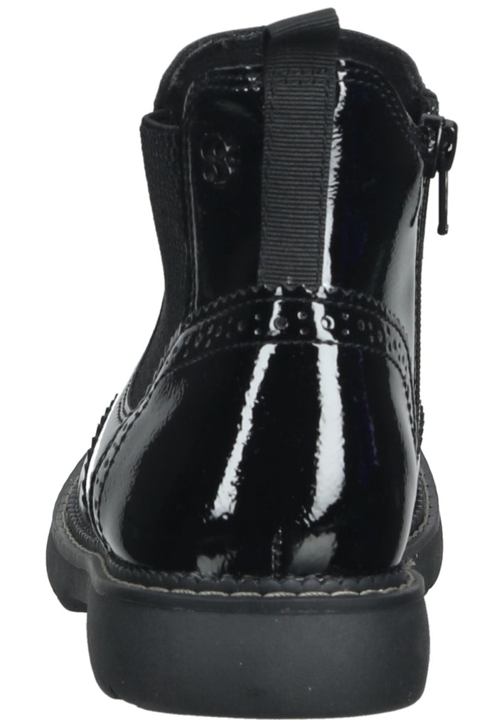 s.Oliver Stiefelette Lederimitat/Textil Schwarz Lack