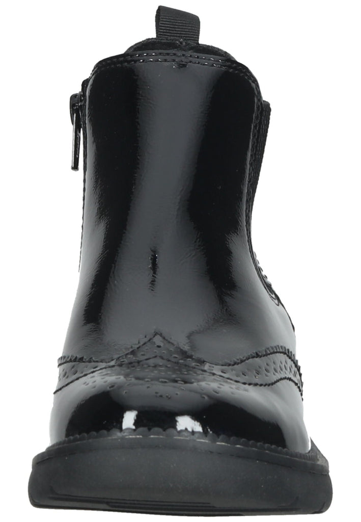 s.Oliver Stiefelette Lederimitat/Textil Schwarz Lack