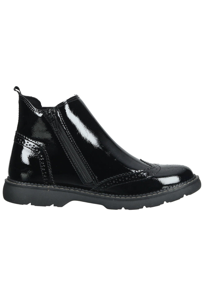 s.Oliver Stiefelette Lederimitat/Textil Schwarz Lack