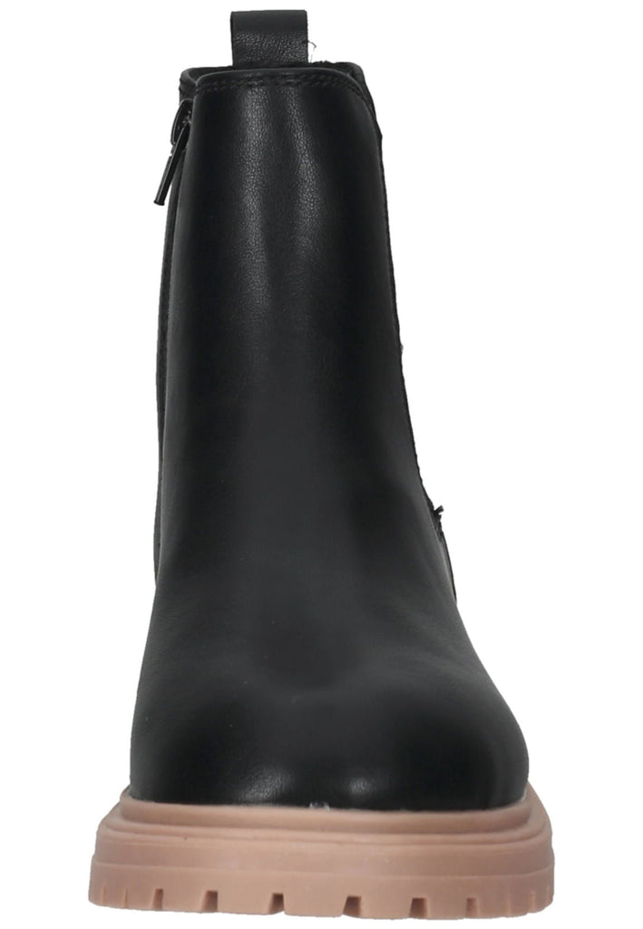 s.Oliver Stiefelette Lederimitat/Textil Schwarz/Rosa Warmfutter