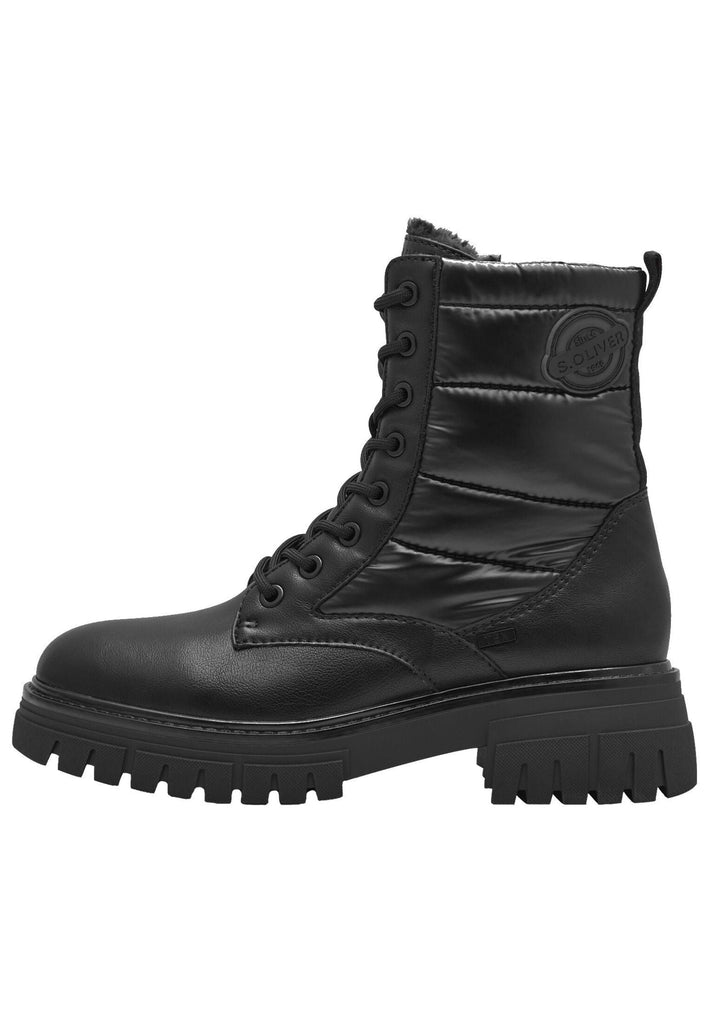 s.Oliver Stiefelette Lederimitat/Textil Schwarz Warmfutter
