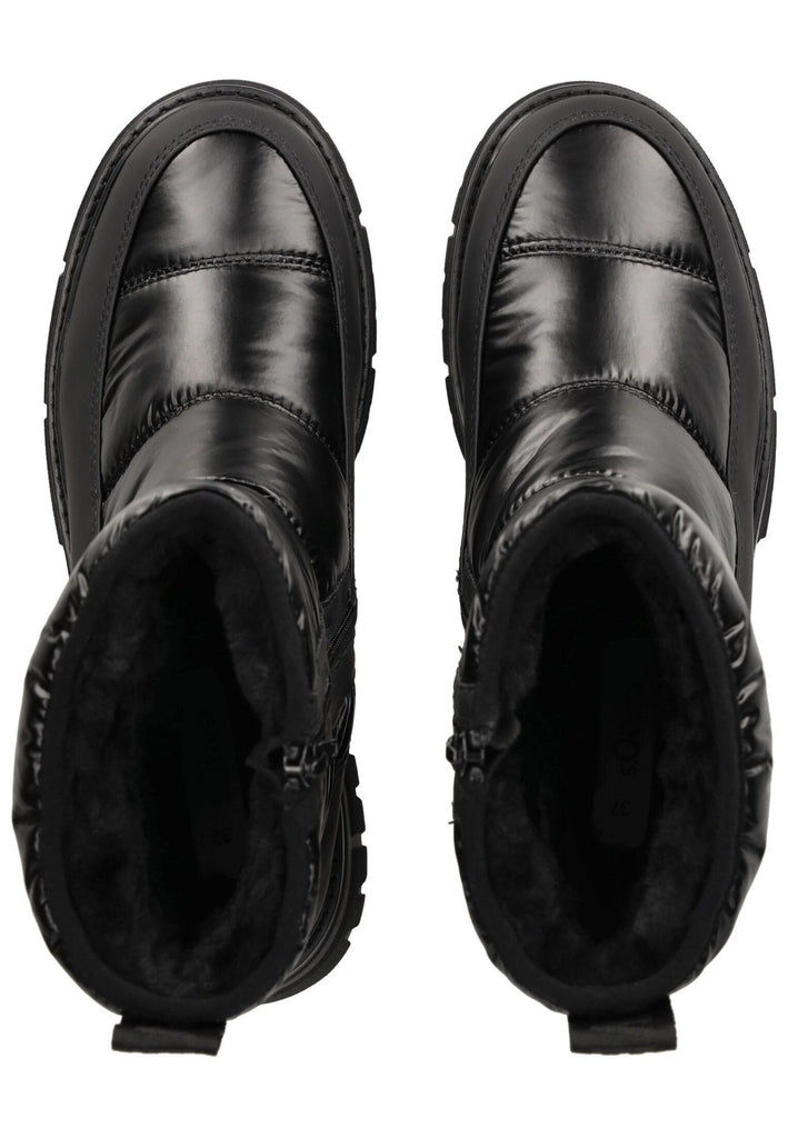 s.Oliver Stiefelette Lederimitat/Textil Schwarz Warmfutter