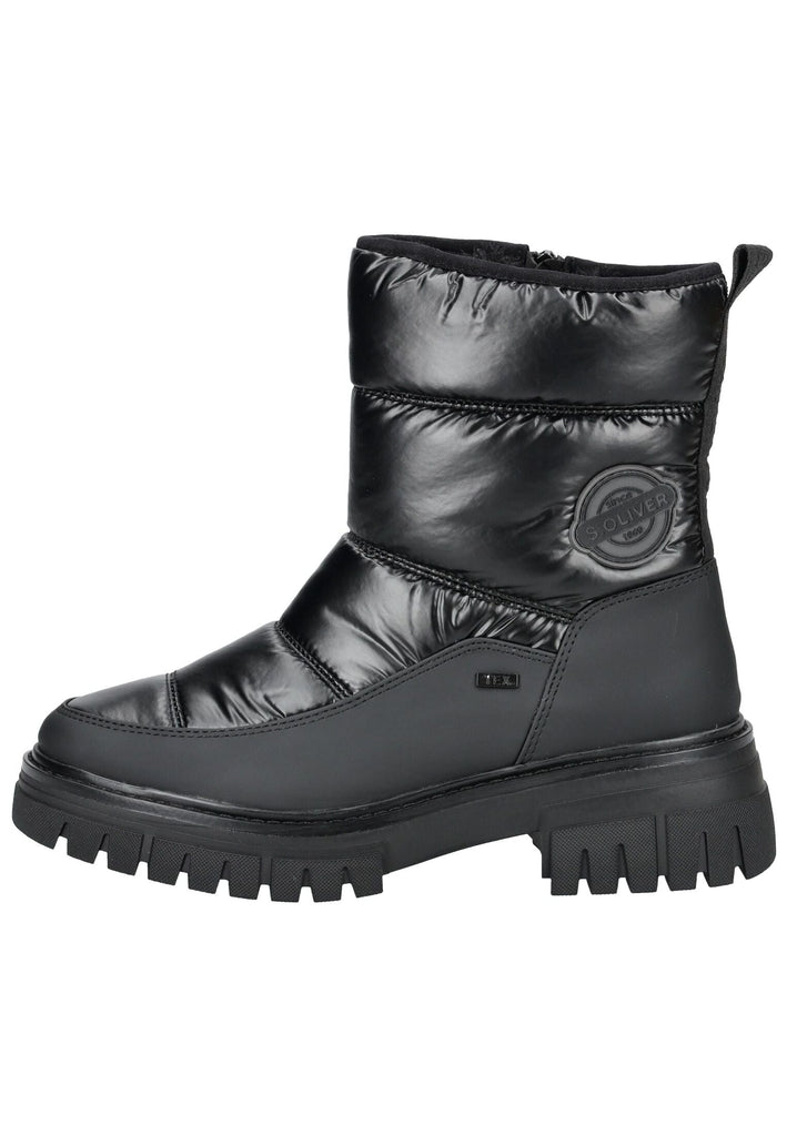 s.Oliver Stiefelette Lederimitat/Textil Schwarz Warmfutter