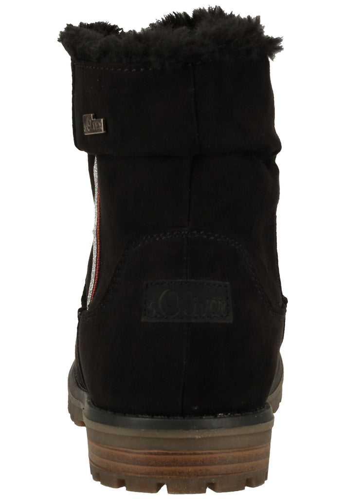 s.Oliver Stiefelette Lederimitat/Textil Schwarz Warmfutter