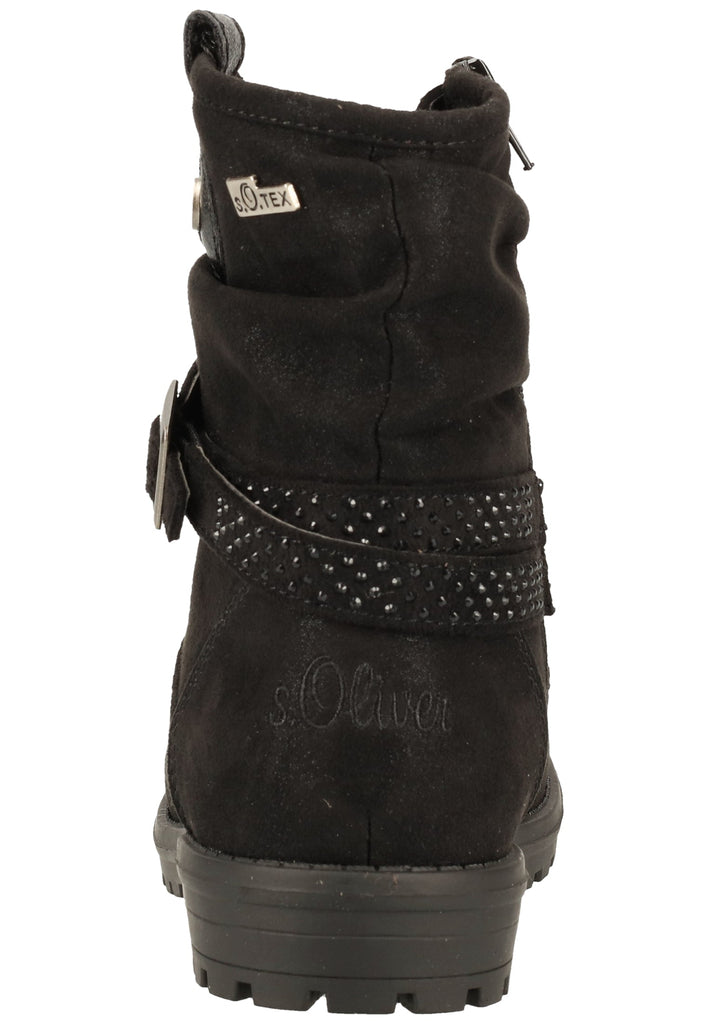 s.Oliver Stiefelette Lederimitat/Textil Schwarz Warmfutter