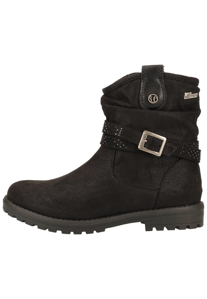s.Oliver Stiefelette Lederimitat/Textil Schwarz Warmfutter