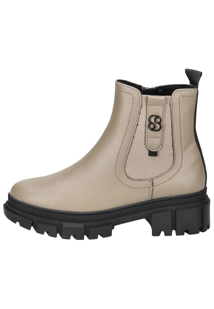 s.Oliver Stiefelette Lederimitat/Textil Taupe