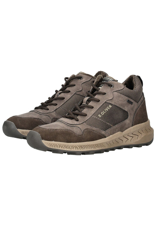 s.Oliver Stiefelette Lederimitat/Textil Taupe Warmfutter