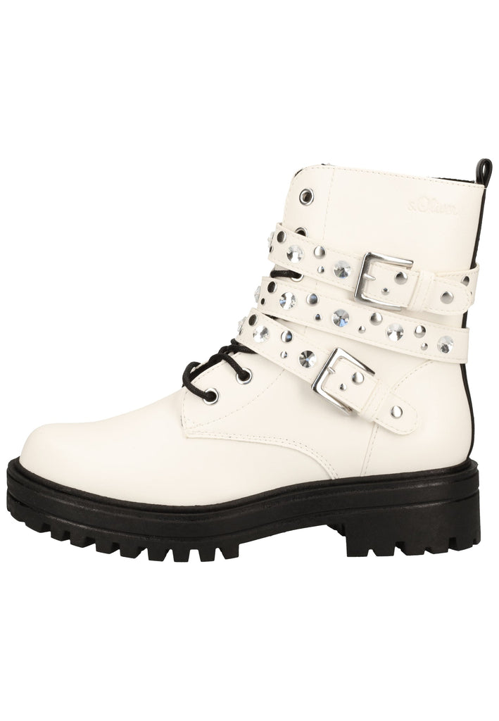 s.Oliver Stiefelette Lederimitat Weiß