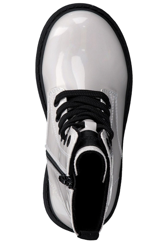 s.Oliver Stiefelette Lederimitat Weiß Lack