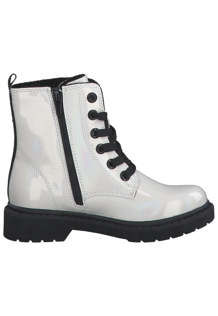 s.Oliver Stiefelette Lederimitat Weiß Lack