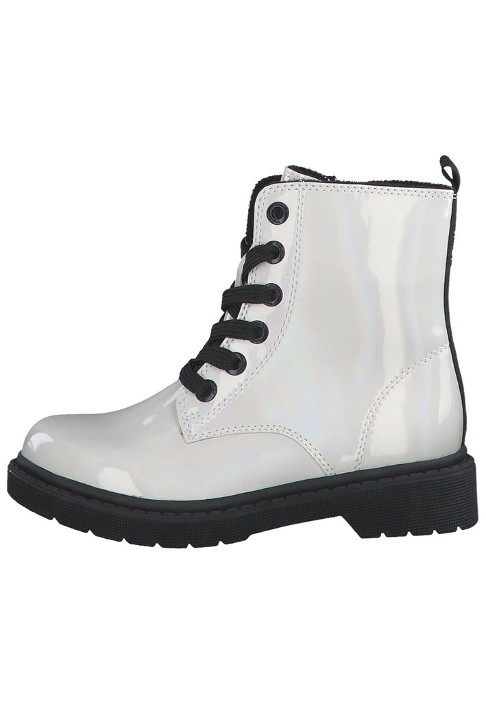 s.Oliver Stiefelette Lederimitat Weiß Lack