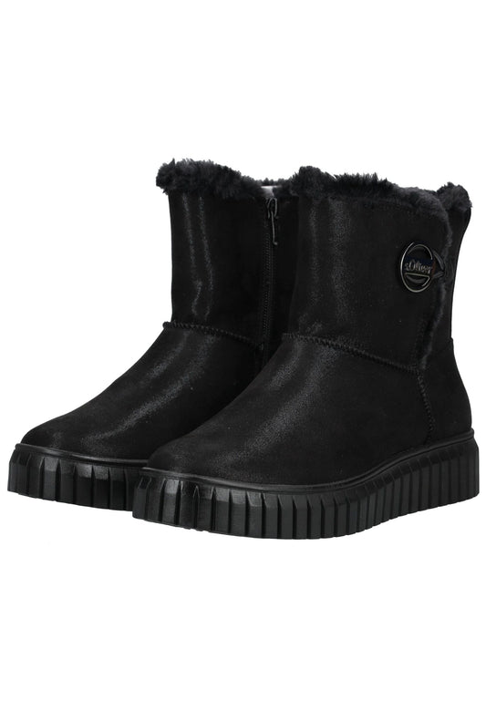 s.Oliver Stiefelette Textil Schwarz Kombi Warmfutter