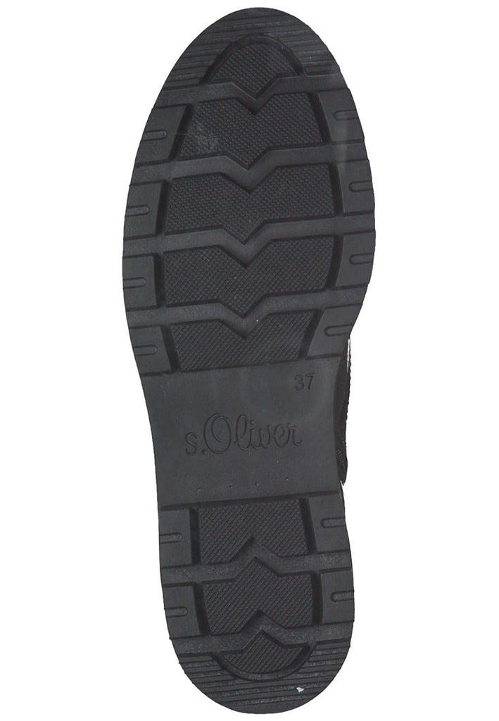 s.Oliver Stiefelette Textil Schwarz Lack