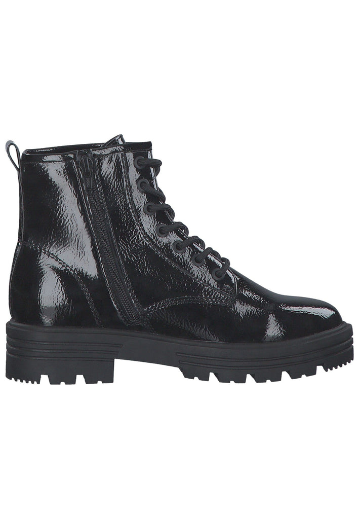 s.Oliver Stiefelette Textil Schwarz Lack