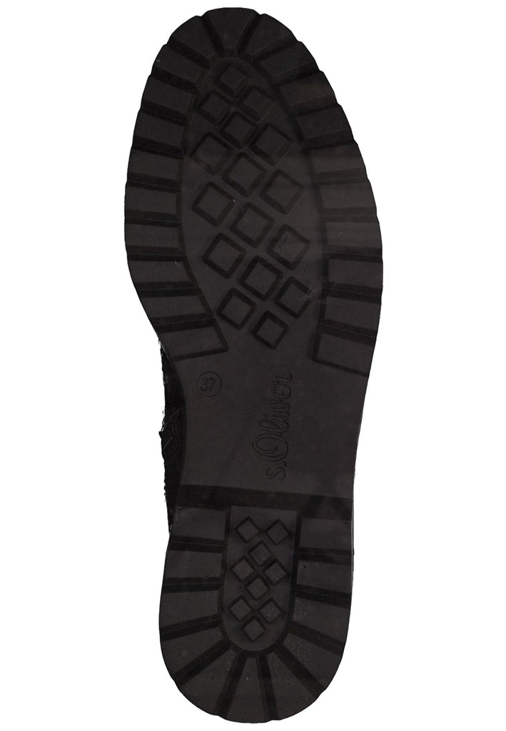s.Oliver Stiefelette Textil Schwarz Lack