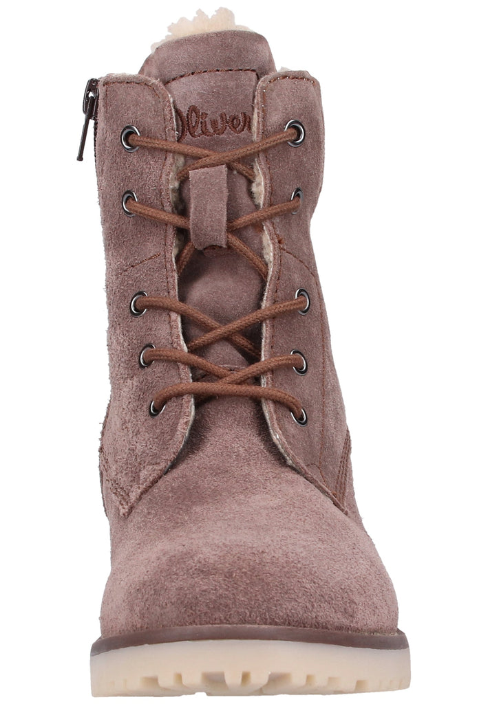 s.Oliver Stiefelette Veloursleder Braun Warmfutter