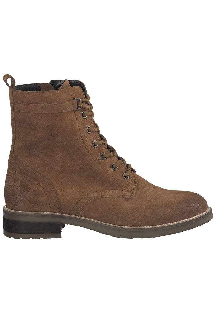 s.Oliver Stiefelette Veloursleder Cognac