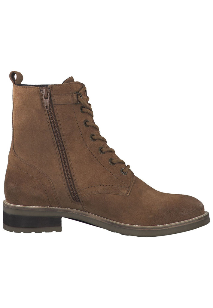 s.Oliver Stiefelette Veloursleder Cognac