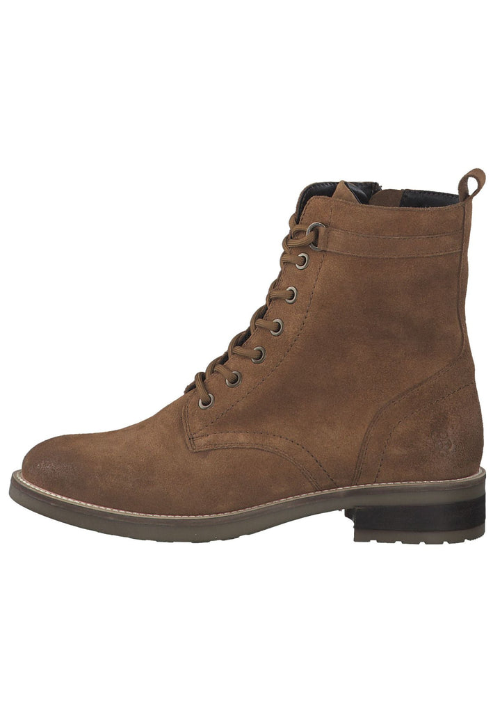 s.Oliver Stiefelette Veloursleder Cognac