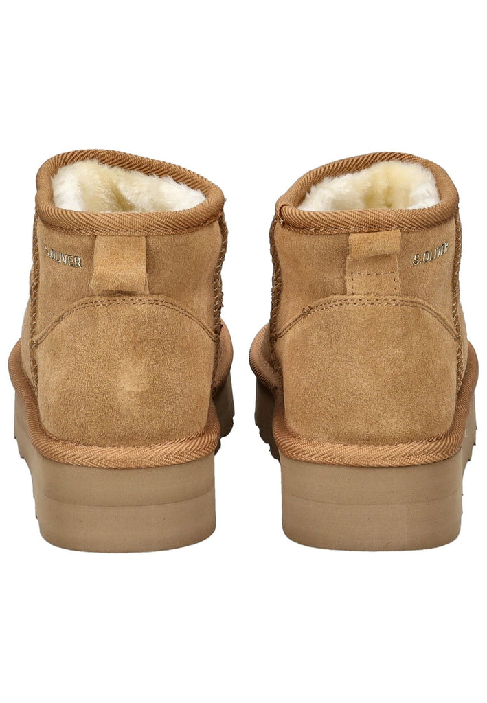 s.Oliver Stiefelette Veloursleder Cognac Warmfutter