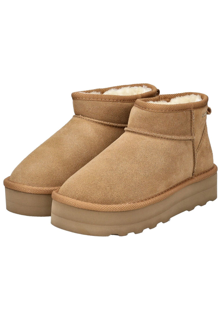 s.Oliver Stiefelette Veloursleder Cognac Warmfutter