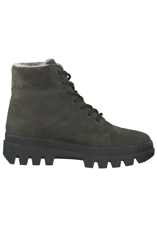 s.Oliver Stiefelette Veloursleder Khaki Warmfutter