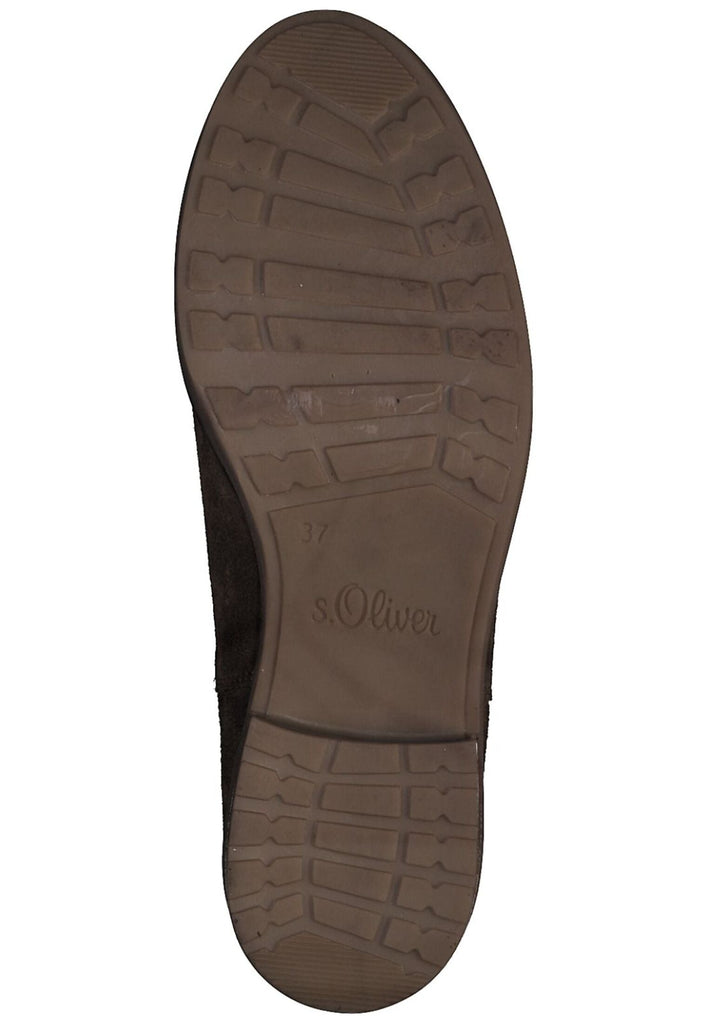 s.Oliver Stiefelette Veloursleder Olive