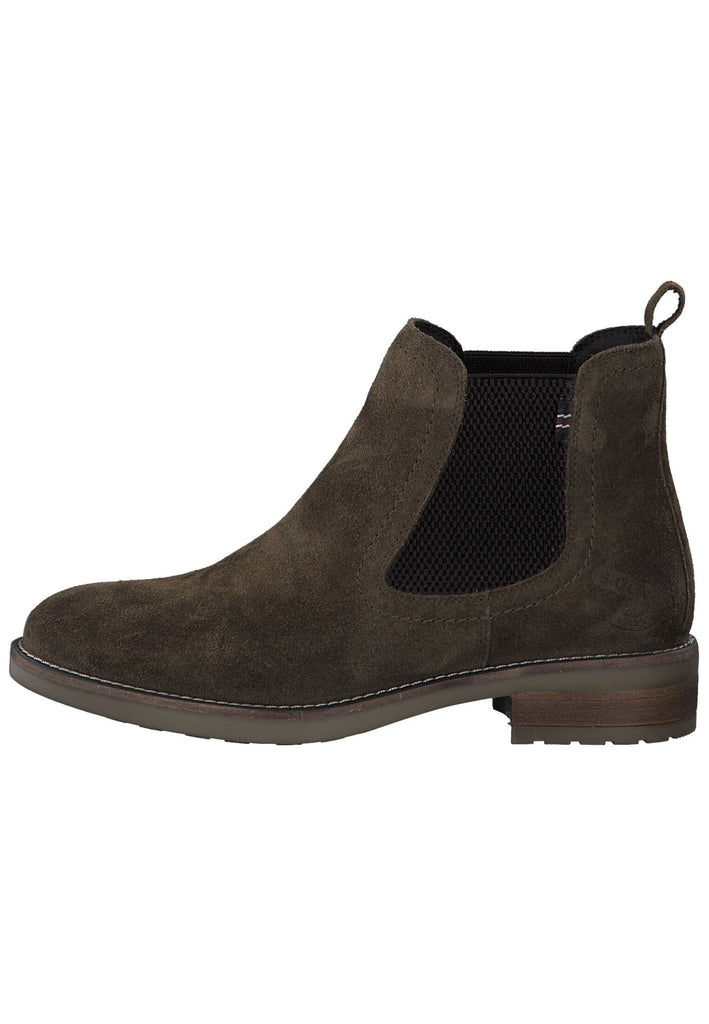 s.Oliver Stiefelette Veloursleder Olive