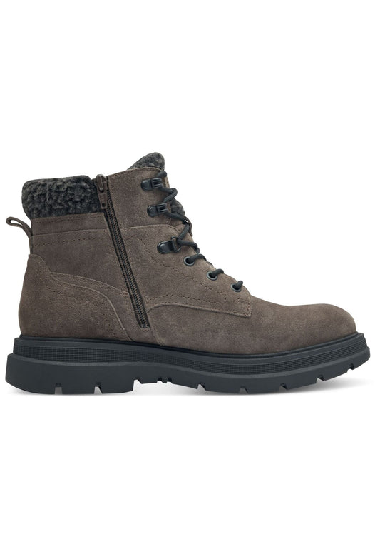 s.Oliver Stiefelette Veloursleder Taupe Warmfutter