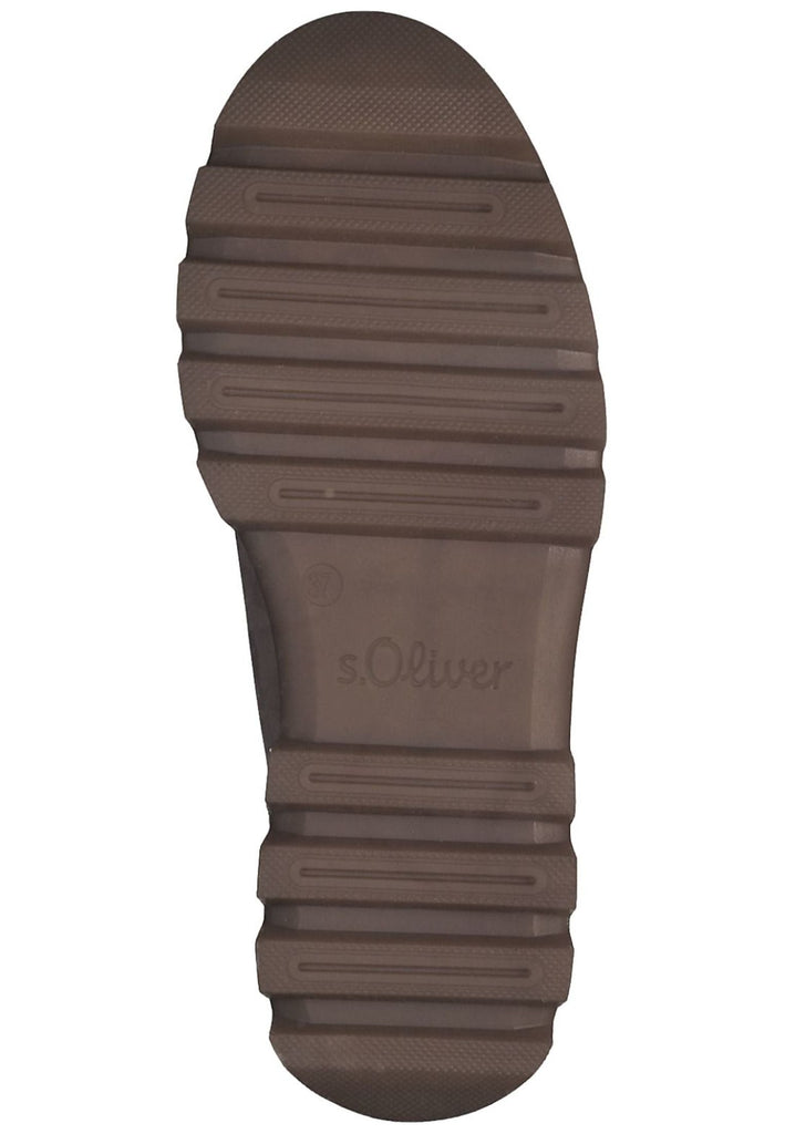 s.Oliver Stiefelette Veloursleder Taupe Warmfutter