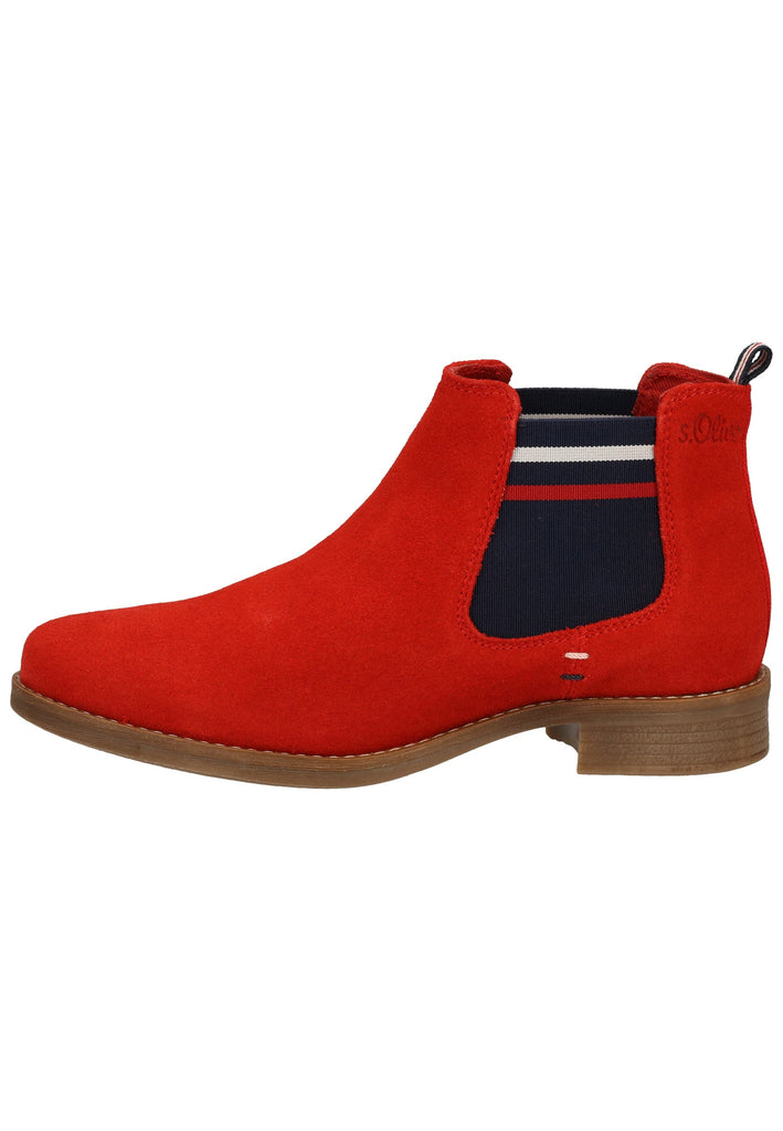s.Oliver Stiefelette Veloursleder/Textil Rot