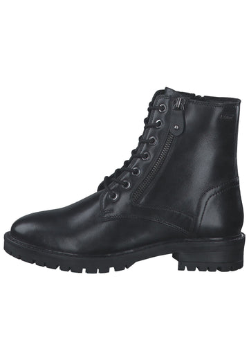 Stiefeletten s.Oliver Stiefelette Leder Black