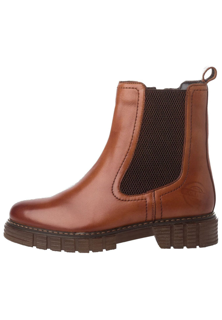 Stiefeletten s.Oliver Stiefelette Leder/Textil Cognac