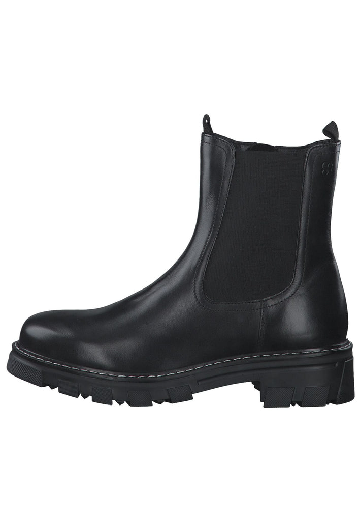 Stiefeletten s.Oliver Stiefelette Leder/Textil Schwarz