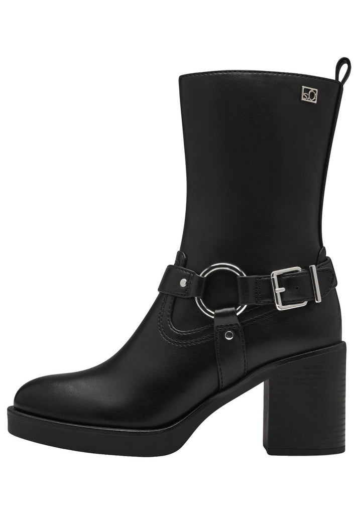 Stiefeletten s.Oliver Stiefelette Lederimitat Schwarz