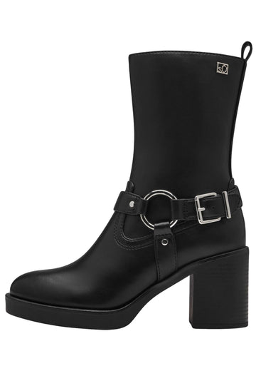 Stiefeletten s.Oliver Stiefelette Lederimitat Schwarz