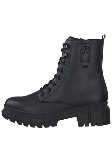 Stiefeletten s.Oliver Stiefelette Lederimitat Schwarz