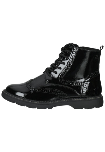 Stiefeletten s.Oliver Stiefelette Lederimitat Schwarz Lack Warmfutter