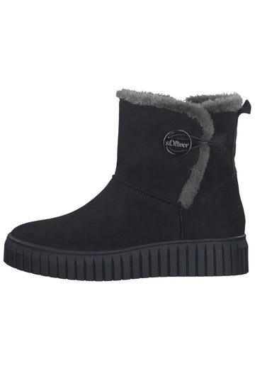 Stiefeletten s.Oliver Stiefelette Lederimitat/Textil Black