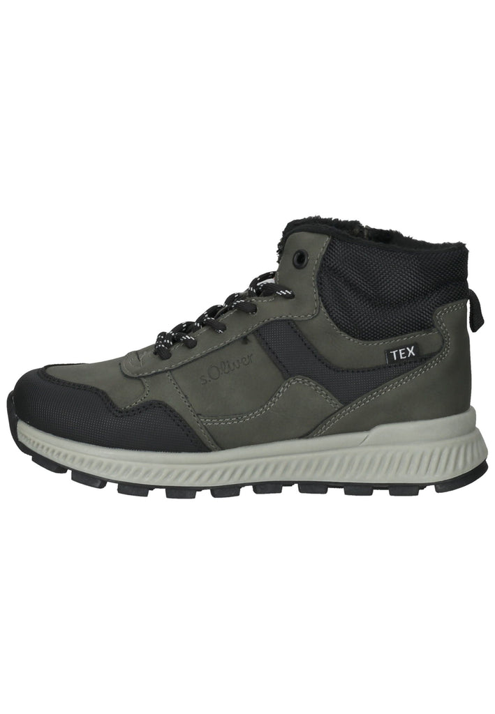 Stiefeletten s.Oliver Stiefelette Lederimitat/Textil Khaki Warmfutter