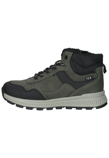 Stiefeletten s.Oliver Stiefelette Lederimitat/Textil Khaki Warmfutter