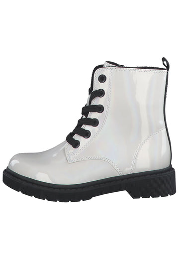 Stiefeletten s.Oliver Stiefelette Lederimitat Weiß Lack