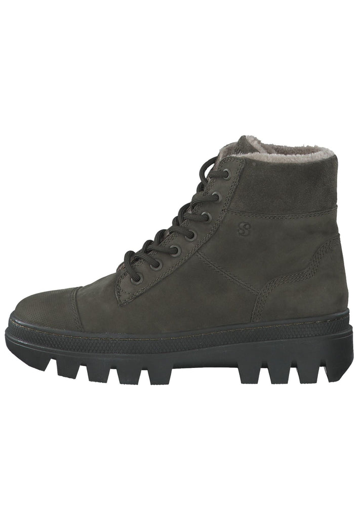Stiefeletten s.Oliver Stiefelette Veloursleder Khaki Warmfutter