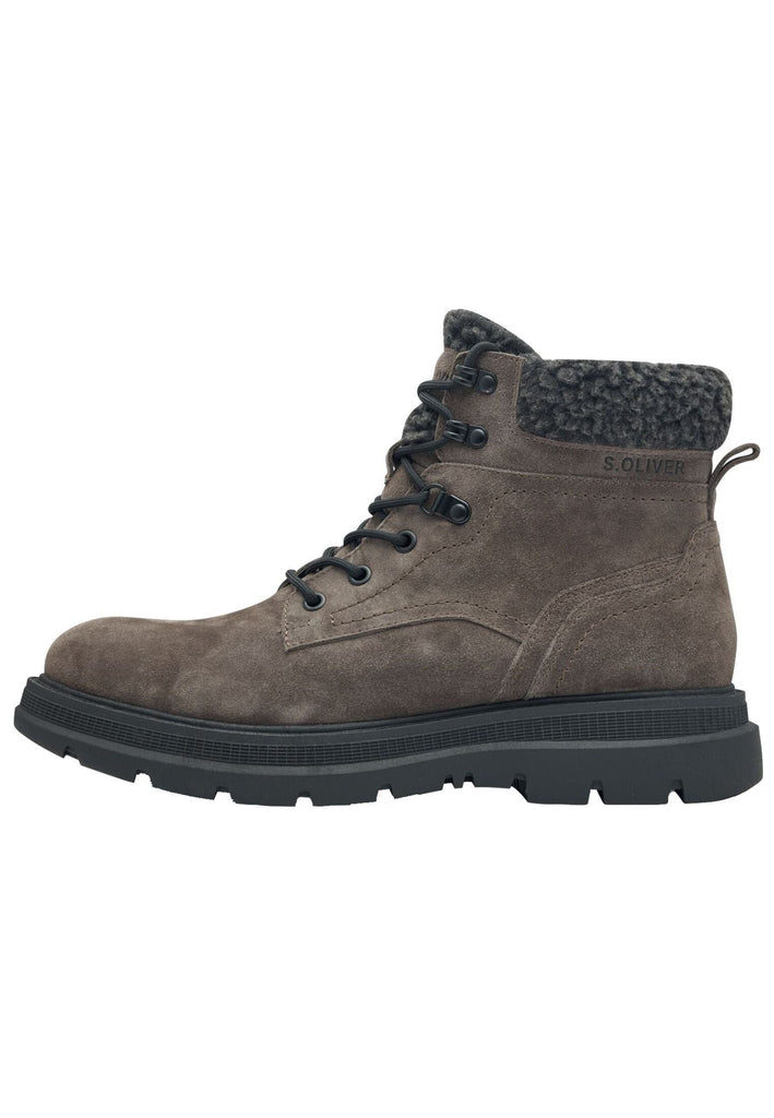 Stiefeletten s.Oliver Stiefelette Veloursleder Taupe Warmfutter