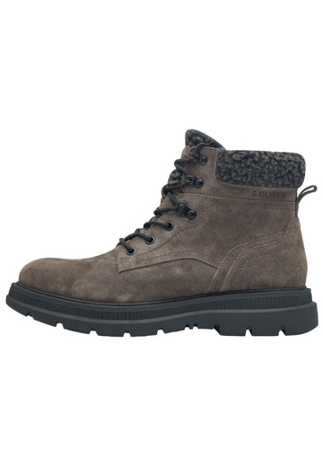 Stiefeletten s.Oliver Stiefelette Veloursleder Taupe Warmfutter