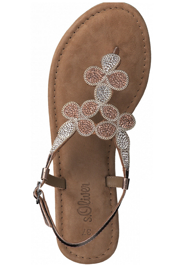 s.Oliver Zehensteg Leder Rose Metallic