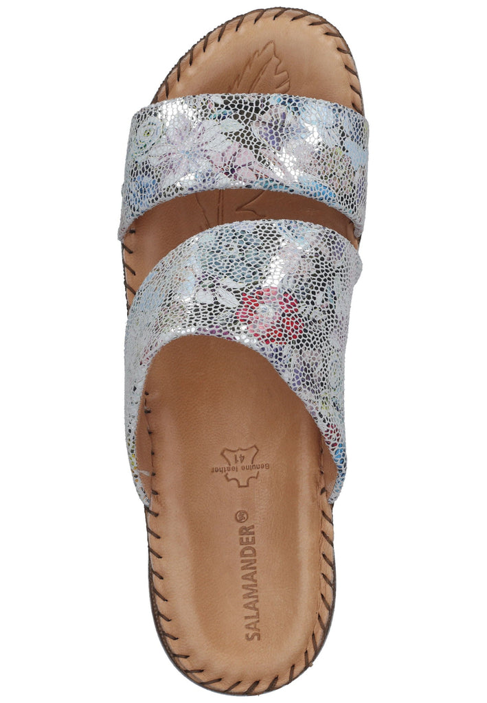 Salamander Pantoletten Glattleder Silber