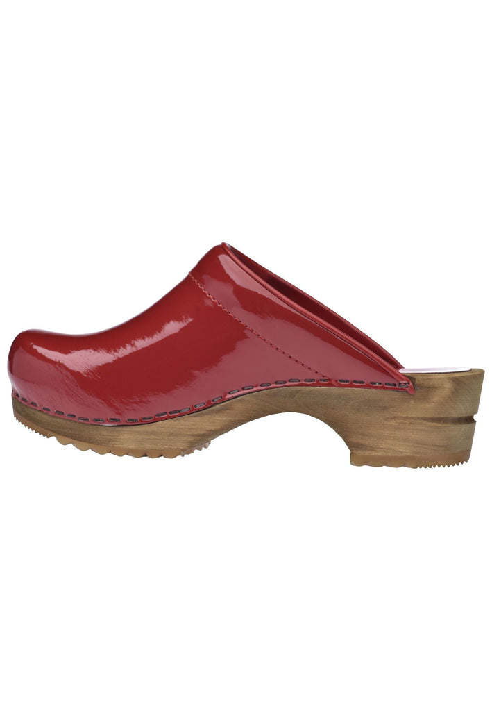 Sanita Clogs Leder Rot Lack