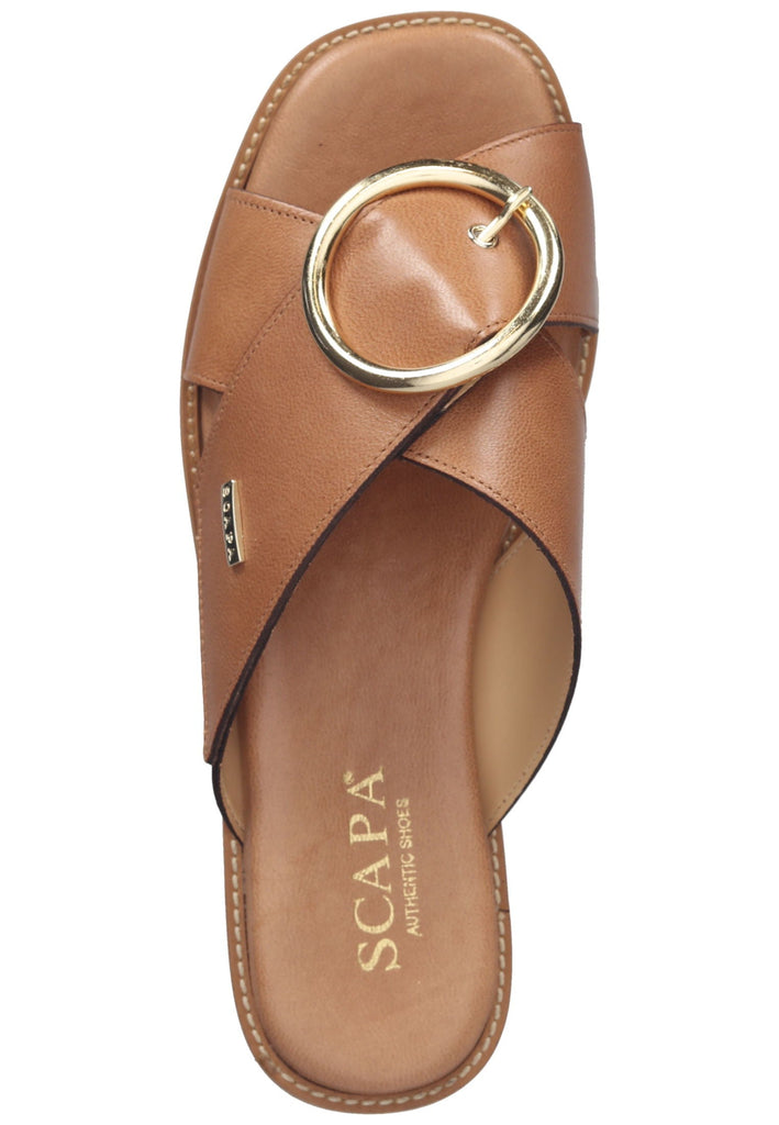 Scapa Pantoletten Leder Camel